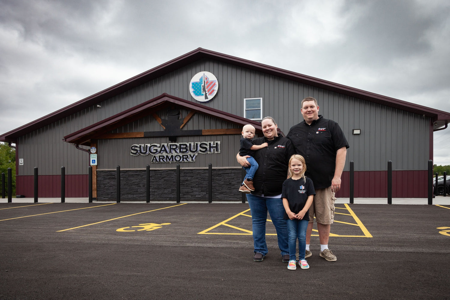 Sugarbush Armory Storefront with Family